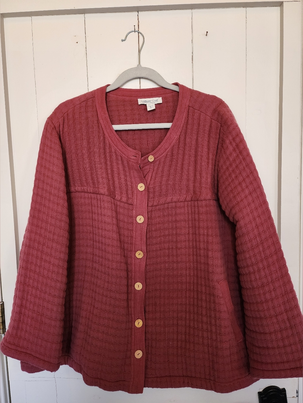 Coldwater Creek Cozy Relaxed Quilted Button-Front Women's  Jacket - Mauve 2X
